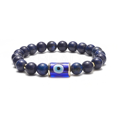 5Pcs 5 Style Natural & Synthetic Mixed Gemstone & Lampwork Evil Eye Beaded Stretch Bracelets Set for Women BJEW-TA00234-1