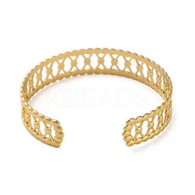 304 Stainless Steel Hollow Open Cuff Bangles LS-BJEW-M316-03G-1