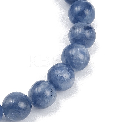 Natural Kyanite Round Beads Stretch Bracelets for Men Women BJEW-JB12389-1