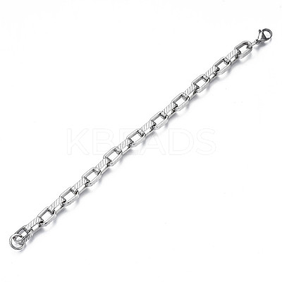Non-Tarnish 201 Stainless Steel Chunky Cable Chain Bracelet for Men Women BJEW-S057-75-1