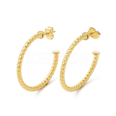 PVD Vacuum Plating 304 Stainless Steel Ring Stud Earrings EJEW-D057-01G-1