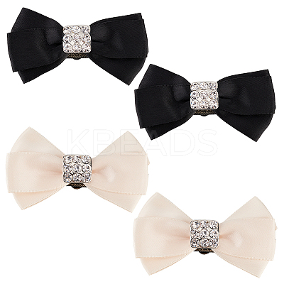 4Pcs 2 Colors Polyester Bowknot Shoe Decorations FIND-FG0002-38-1