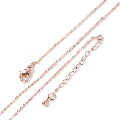 Brass Rolo Chains Necklaces for Women NJEW-D302-43RG-1