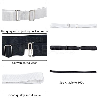 8 Pcs 2 Colors Simple Polyester Shirt Stay Belt AJEW-GO0001-41-1