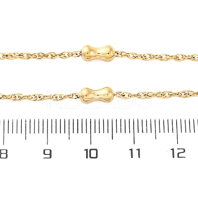 304 Stainless Steel Bone Rope Chain Necklaces NJEW-C073-09G-1