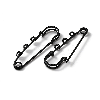 Spray Painted Iron Safety Pins Brooch Findings IFIN-WH0071-09F-1