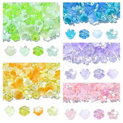 DIY Flower Plastic & Acrylic Beads Jewelry Making Finding Kit DIY-YW0008-78A-1