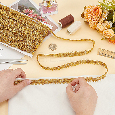 Polyester Braided Metallic Lace Trim SRIB-WH0011-180A-01-1