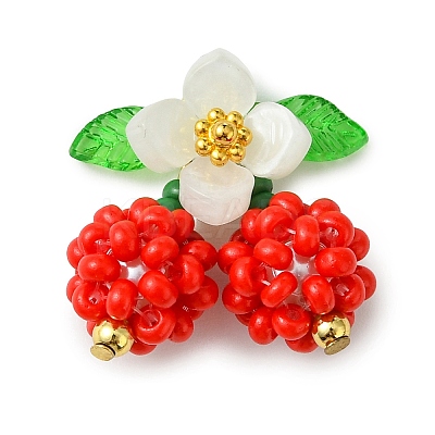 Glass Seed Beaded Pendants PALLOY-MZ01338-01-1