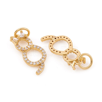 Brass Micro Pave Cubic Zirconia Charms ZIRC-G169-01G-1