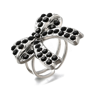 304 Stainless Steel Open Cuff Rings for Women RJEW-F178-01P-02-1