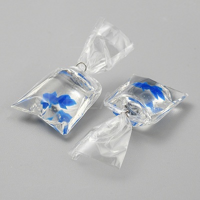 Transparent Resin Big Pendants RESI-TAC0024-01C-1