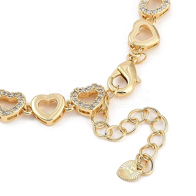 Brass Micro Pave Cubic Zirconia Link Bracelets for Women BJEW-U013-01G-06-1