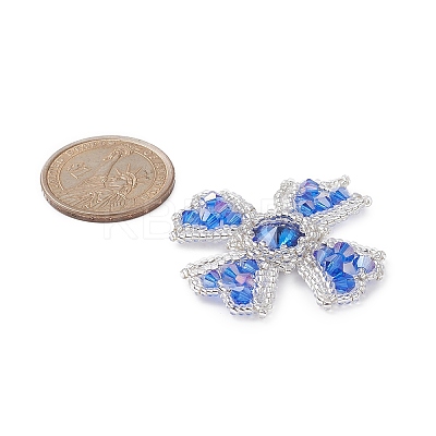 Seed Beads Beaded Charms PALLOY-MZ00107-01-1