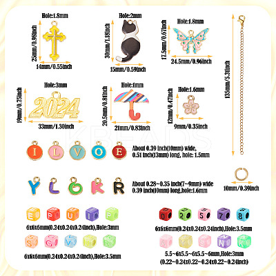 DIY Letter & Number Charms Accessories for Cup Handle Making Kit DIY-TA0009-52-1