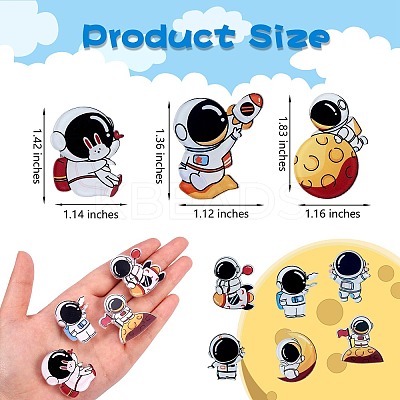 9Pcs 9 Style Astronaut Brooch Pins JEWB-SZ0001-36-1