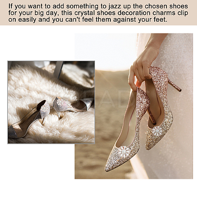 AHADEMAKER 2Pcs Detachable Flower Shoe Decoration AJEW-GA0004-25-1
