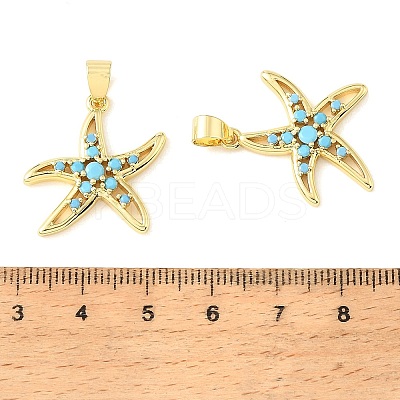 Brass Micro Pave Sky Blue Cubic Zirconia Pendants CU-CBA6938-05G-06-1
