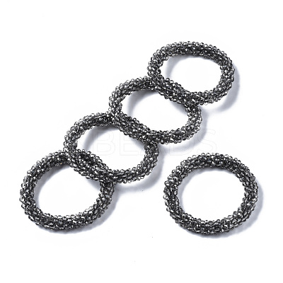 Faceted Transparent Glass Beads Stretch Bracelets BJEW-S144-002B-06-1