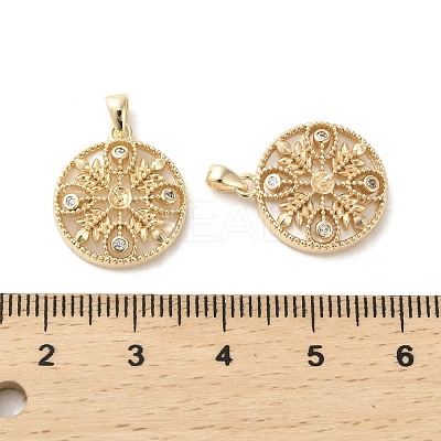 Brass Micro Pave Cubic Zirconia Pendants KK-P260-22G-1