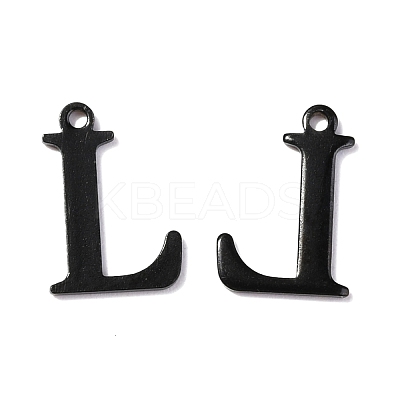 304 Stainless Steel Alphabet Charms STAS-H122-L-EB-1