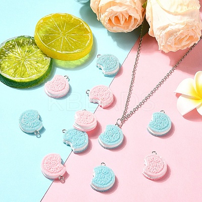 20Pcs 2 Colors Opaque Resin Glitter Imitation Food Pendants RESI-YW0001-63-1