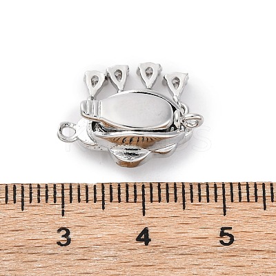 Brass Micro Pave Clear Cubic Zirconia Box Clasps KK-P291-34P-1