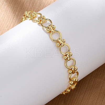 Brass Ring Link Chain Bracelets for Women Men BJEW-K273-05G-1