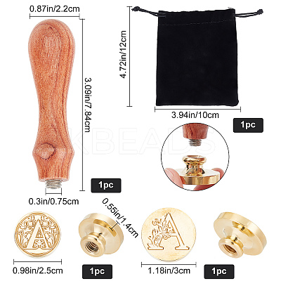 2Pcs 2 Styles Brass Stamp Heads DIY-CP0007-68A-1