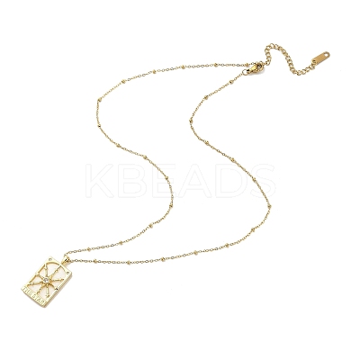 Brass Cubic Zirconia Pendant Necklaces LS-NJEW-H051-01G-02-1