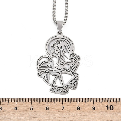 201 Stainless Steel Pendant Necklaces LS-NJEW-K283-09P-1