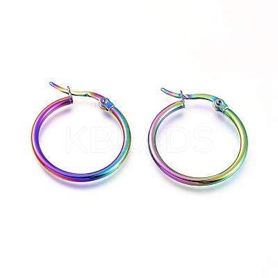 201 Stainless Steel Hoop Earrings X1-EJEW-A052-20J-M-1