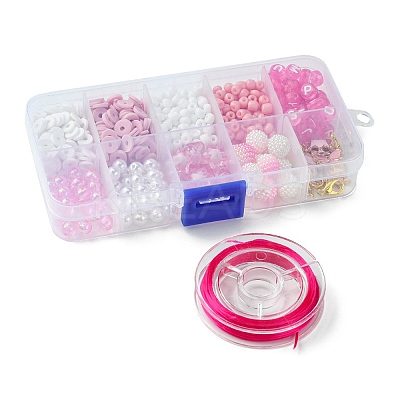 DIY Round Acrylic & Glass Beads Bracelets Jewelry Kits DIY-FS0006-29A-1