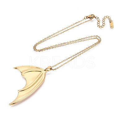 304 Stainless Steel Pendant Necklaces NJEW-T018-17G-1