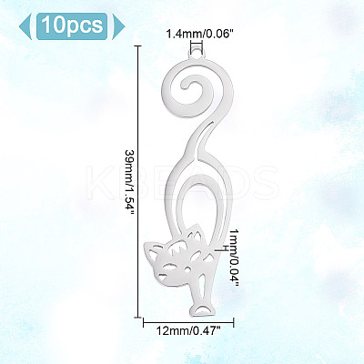 10Pcs 201 Stainless Steel Pendants STAS-UN0060-25-1