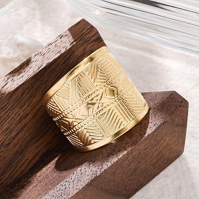304 Stainless Steel Cuff Rings for Women LS-RJEW-F175-02G-03-1