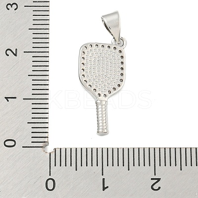 Rack Plating Brass Micro Pave Clear Cubic Zirconia Pendants KK-U021-08P-1