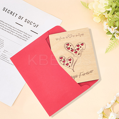 Valentine's Day Wooden Greeting Cards DIY-CP0011-91D-1
