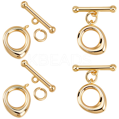 10Sets Brass Toggle Clasps KK-BBC0025-38-1