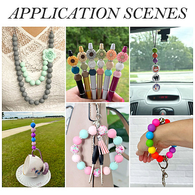 50Pcs Food Grade Eco-Friendly Silicone Beads SIL-TA0002-89J-1
