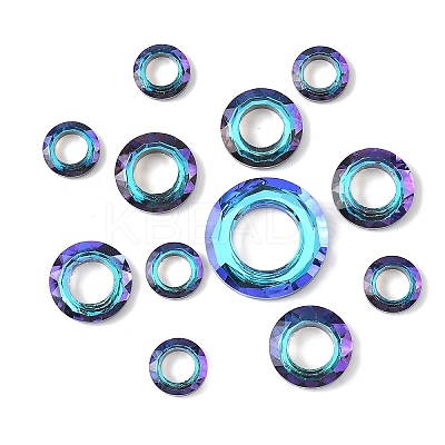 16Pcs 3 Styles Electroplate Glass Linking Rings GLAA-YW0005-28B-1