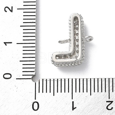 Brass Micro Pave Cubic Zirconia Letter Links KK-I717-04L-P-1