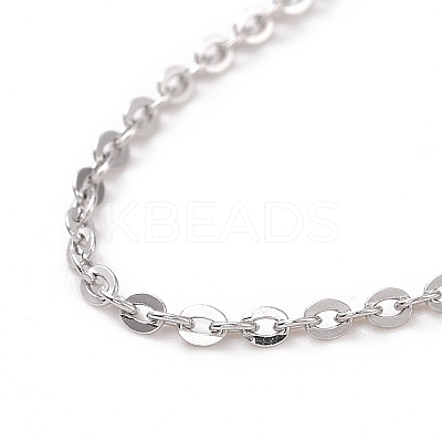 Anti-Tarnish Rhodium Plated 925 Sterling Silver Cable Chains Necklace for Women STER-I021-09P-1