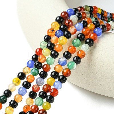 Natural Agate Beads Strands G-F417-05-6mm-1