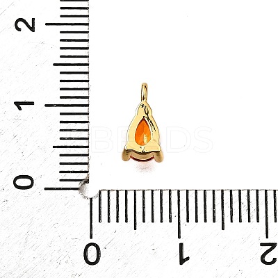 Brass Micro Pave Cubic Zirconia Pendants KK-D356-08F-G-1