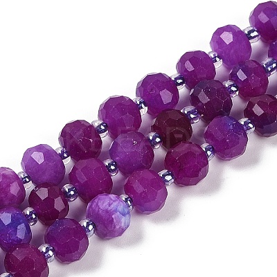 Natural Dyed White Jade Beads Strands G-H057-A22-05-1