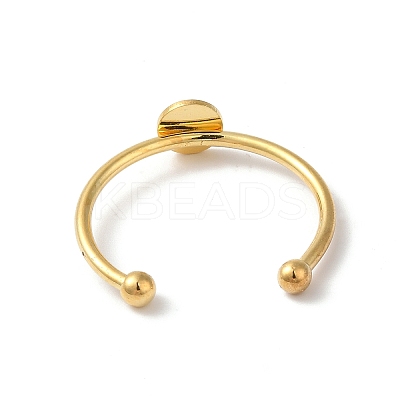 Adjustable 304 Stainless Steel Finger Rings Components X-STAS-K278-04A-G-1