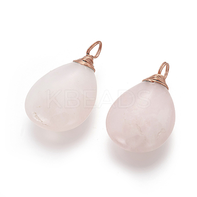 Natural Rose Quartz Pendants G-I214-B01-1