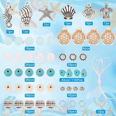 DIY Ocean Theme Bracelet Making Kit DIY-SC0020-87-1