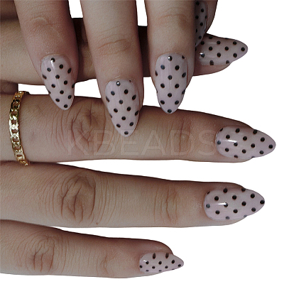 1 Bag Polka Dot Plastic Press On False Nails MRMJ-CP0001-65B-1